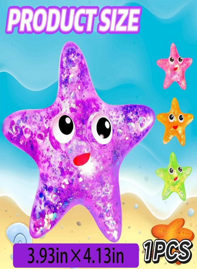EVDERS 1Pcs Squishy Starfish Stress Ball for Adults and Kids Starfish Stress Toys Sugar Ball Sensory Fidget Toy Sea Animal Squeeze Squishy Toy Anxiety Relief Party Favors (Purple) - Image 2